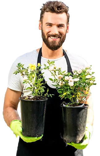 Gardener with a flowerpot